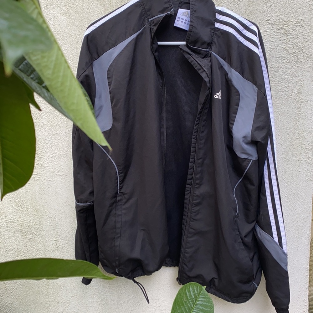 Adidas US men’s M black jacket zip up windbreaker